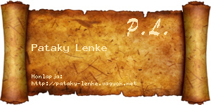 Pataky Lenke névjegykártya